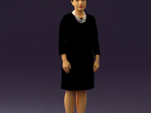 woman in black shirt hair 0575 3d print ready 3D Print Model