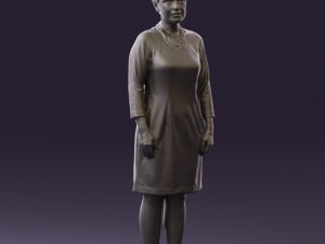 woman in black shirt hair 0575 3d print ready 3D Print Model