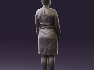 woman in black shirt hair 0575 3d print ready 3D Print Model