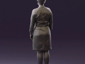 woman in black shirt hair 0575 3d print ready 3D Print Model