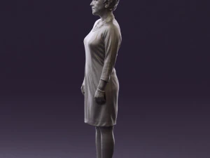 woman in black shirt hair 0575 3d print ready 3D Print Model