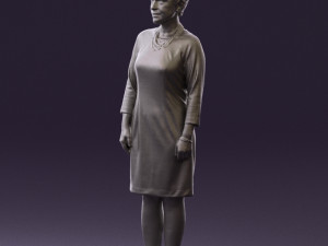 woman in black shirt hair 0575 3d print ready 3D Print Model