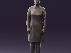 woman in black shirt hair 0575 3d print ready 3D Print Model