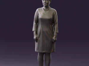 woman in black shirt hair 0575 3d print ready 3D Print Model