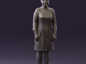 woman in black shirt hair 0575 3d print ready 3D Print Model