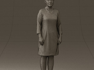 woman in black shirt hair 0575 3d print ready 3D Print Model