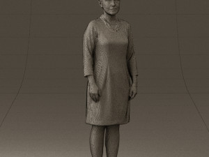 woman in black shirt hair 0575 3d print ready 3D Print Model