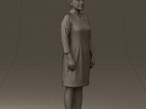 woman in black shirt hair 0575 3d print ready 3D Print Model