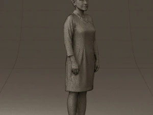 woman in black shirt hair 0575 3d print ready 3D Print Model