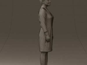 woman in black shirt hair 0575 3d print ready 3D Print Model