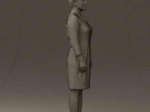 woman in black shirt hair 0575 3d print ready 3D Print Model