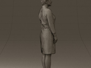 woman in black shirt hair 0575 3d print ready 3D Print Model