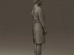 woman in black shirt hair 0575 3d print ready 3D Print Model