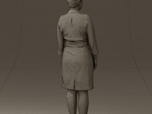 woman in black shirt hair 0575 3d print ready 3D Print Model