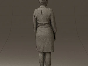 woman in black shirt hair 0575 3d print ready 3D Print Model