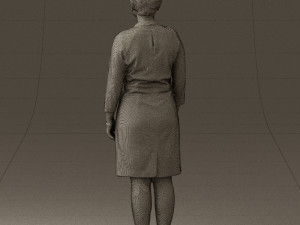 woman in black shirt hair 0575 3d print ready 3D Print Model