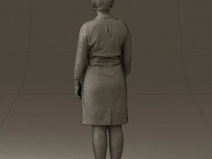 woman in black shirt hair 0575 3d print ready 3D Print Model