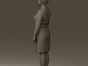 woman in black shirt hair 0575 3d print ready 3D Print Model