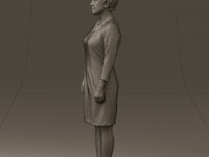 woman in black shirt hair 0575 3d print ready 3D Print Model