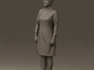 woman in black shirt hair 0575 3d print ready 3D Print Model