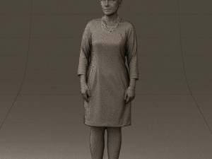 woman in black shirt hair 0575 3d print ready 3D Print Model