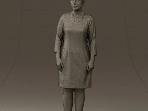 woman in black shirt hair 0575 3d print ready 3D Print Model