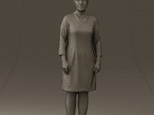 woman in black shirt hair 0575 3d print ready 3D Print Model
