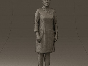 woman in black shirt hair 0575 3d print ready 3D Print Model