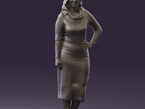 woman in striped red hair 0576 3d print ready Modelo de impresión 3D