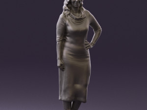 woman in striped red hair 0576 3d print ready Modelo de impresión 3D