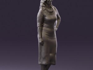 woman in striped red hair 0576 3d print ready Modelo de impresión 3D