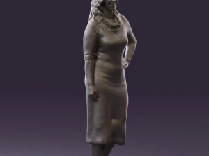 woman in striped red hair 0576 3d print ready 3D Print Model