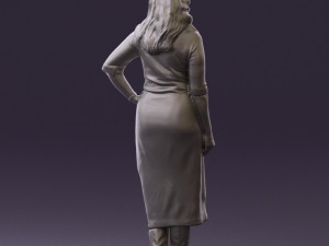 woman in striped red hair 0576 3d print ready Modelo de impresión 3D
