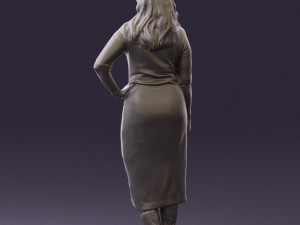 woman in striped red hair 0576 3d print ready Modelo de impresión 3D