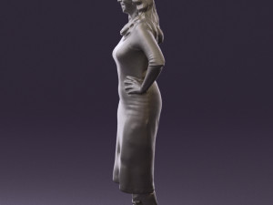 woman in striped red hair 0576 3d print ready Modelo de impresión 3D