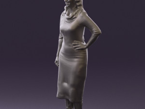 woman in striped red hair 0576 3d print ready Modelo de impresión 3D
