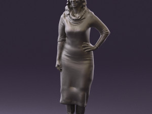 woman in striped red hair 0576 3d print ready Modelo de impresión 3D