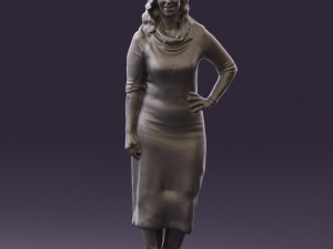 woman in striped red hair 0576 3d print ready Modelo de impresión 3D