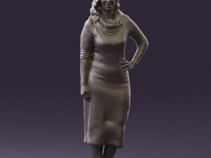 woman in striped red hair 0576 3d print ready Modelo de impresión 3D