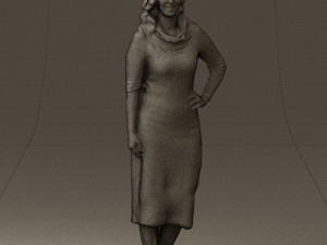 woman in striped red hair 0576 3d print ready Modelo de impresión 3D