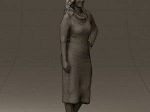 woman in striped red hair 0576 3d print ready Modelo de impresión 3D
