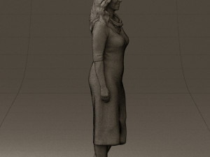woman in striped red hair 0576 3d print ready Modelo de impresión 3D