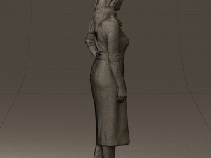 woman in striped red hair 0576 3d print ready Modelo de impresión 3D