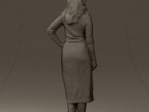 woman in striped red hair 0576 3d print ready Modelo de impresión 3D