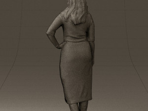 woman in striped red hair 0576 3d print ready Modelo de impresión 3D