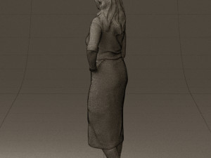 woman in striped red hair 0576 3d print ready Modelo de impresión 3D