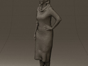 woman in striped red hair 0576 3d print ready Modelo de impresión 3D