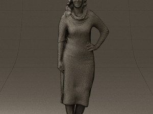 woman in striped red hair 0576 3d print ready Modelo de impresión 3D