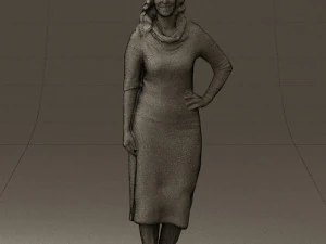woman in striped red hair 0576 3d print ready 3D Print Model