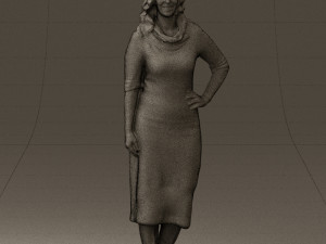 woman in striped red hair 0576 3d print ready Modelo de impresión 3D